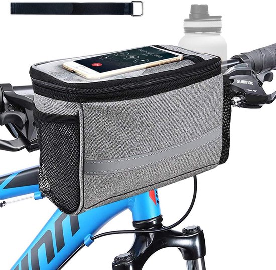 Handlebar Bag for Bicycle Mobile Phone Holder - 6.8 Inch Cool Bag Keeps Food Hot or Cold - Frame Bag Accessories for MTB Road Bike van Lruvdox — afbeelding 2
