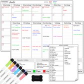 Systemyze Maandplanner & Weekplanner Whiteboard Set – Magnetisch Planbord – Magnetische Maandplanner – Inclusief Meal Planner, Markers & Wisser – A3 Formaat