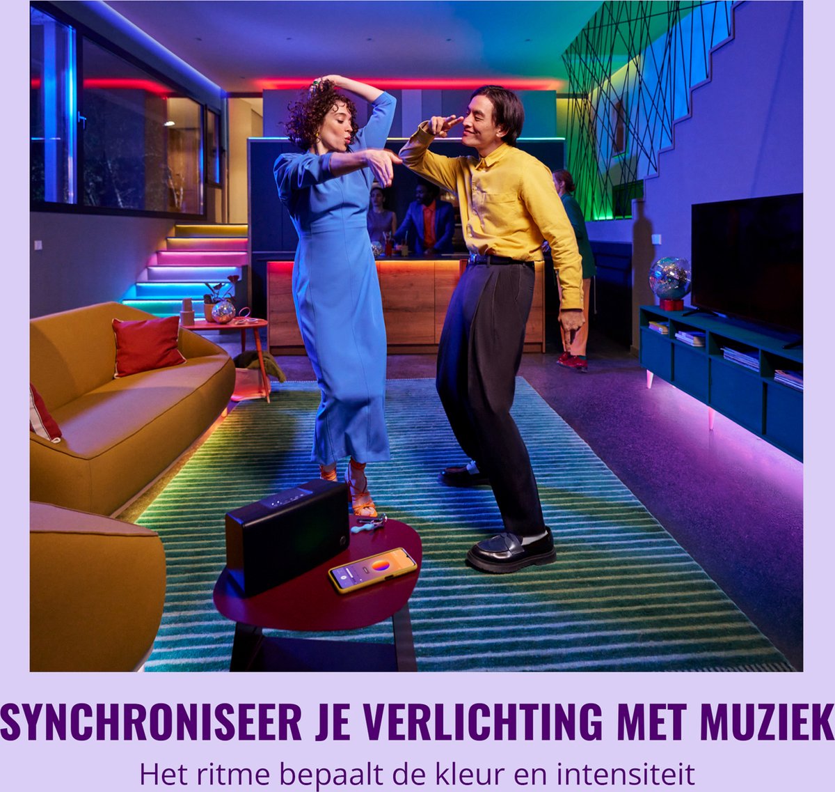 WiZ RGB LED strip - 4 meter - Makkelijke installatie - 16 Miljoen kleuren - Muzieksynchronisatie - RGB; één kleur tegelijk — afbeelding 4
