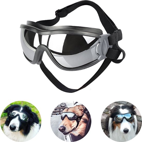 Honden Zonnebril - Hondenbril - Oogbescherming Hond - Uv Werend - Waterdicht - Winddicht - Verstelbare Hoofdband - Voor Kleine En Middelgrote Honden - Cadeaus - Zwart