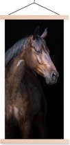 Wandcirkel kinderen - Paarden - Dieren - Portret - Bruin - Kinderkamer decoratie - Muurdecoratie - 40x80 cm