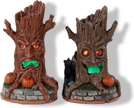Lemax - Troncs d'arbres hantés, Set de 2, B/O (4,5 V) - NOUVEAU 2023