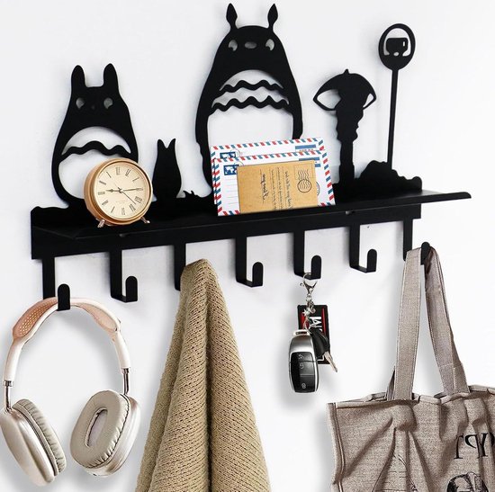 Viiluuxr Wall Coat Rack 15 Inch with 7 Hooks Key Shelf with Viiluuxr Wall Coat Rack 15 Inch with 7 Hooks Key Shelf with