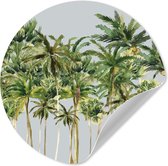 WallCircle® - Cercle de papier peint 100x100 cm - Stickers muraux Jungle - Vert - Palmier - Cercle mural - Accessoires chambre enfant - Décoration chambre bébé - Cercle mural autocollant