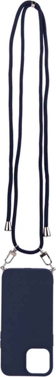 Eko, Hoesje geschikt voor iPhone 13 - met Nylon Koord en Hars Ketting, Blauw