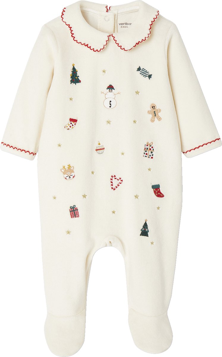 Vertbaudet Pyjama - fluweel - baby - kerst - geborduurd