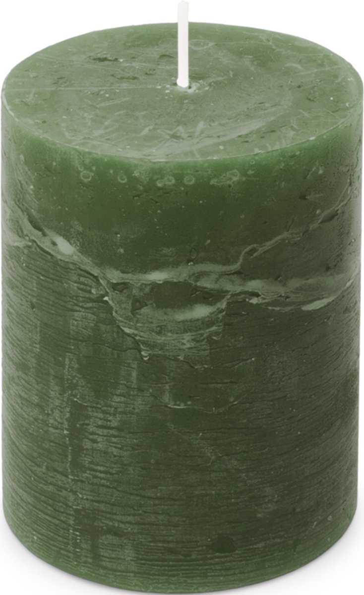 Kaars rustiek 80/110 mm donkergroen Spaas