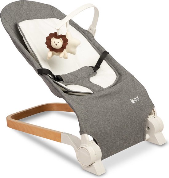 Pine Baby Bouncer Grijs - Wipstoel - Babystoel Voor Aan Tafel - Baby Stoeltje Zitten Voor Thuis - Verstelbare Babyrelax - Baby Rocker van Cangaroo — afbeelding 3