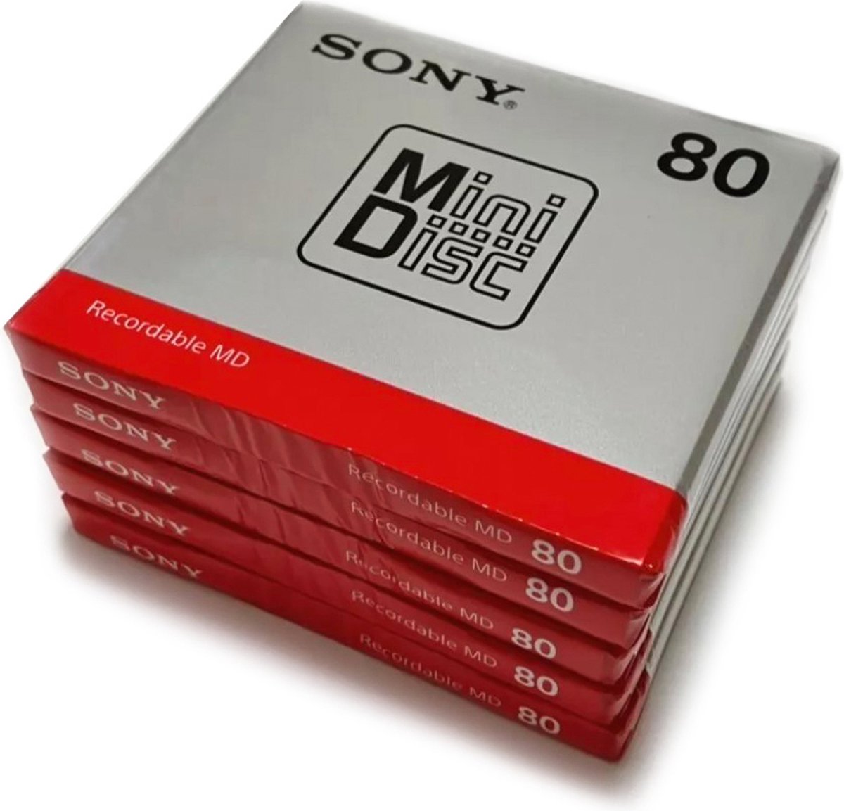 MiniDisc Sony MDW80ER - Confezione Da 5 Dischi, Per Registrazione Audio
