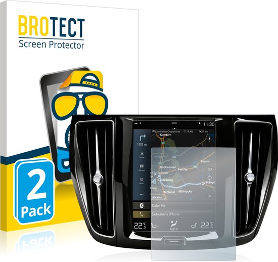 BROTECT - Screenprotector voor Volvo S60 Sensus Connect 2020 - Folie Beschermfolie matte (2 Stuks)