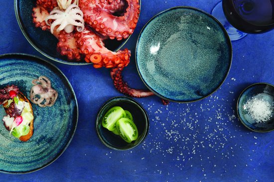 TOKYO DESIGN STUDIO - ASSIETTE TRIANGLE BLEU COBALT 16,5 CM