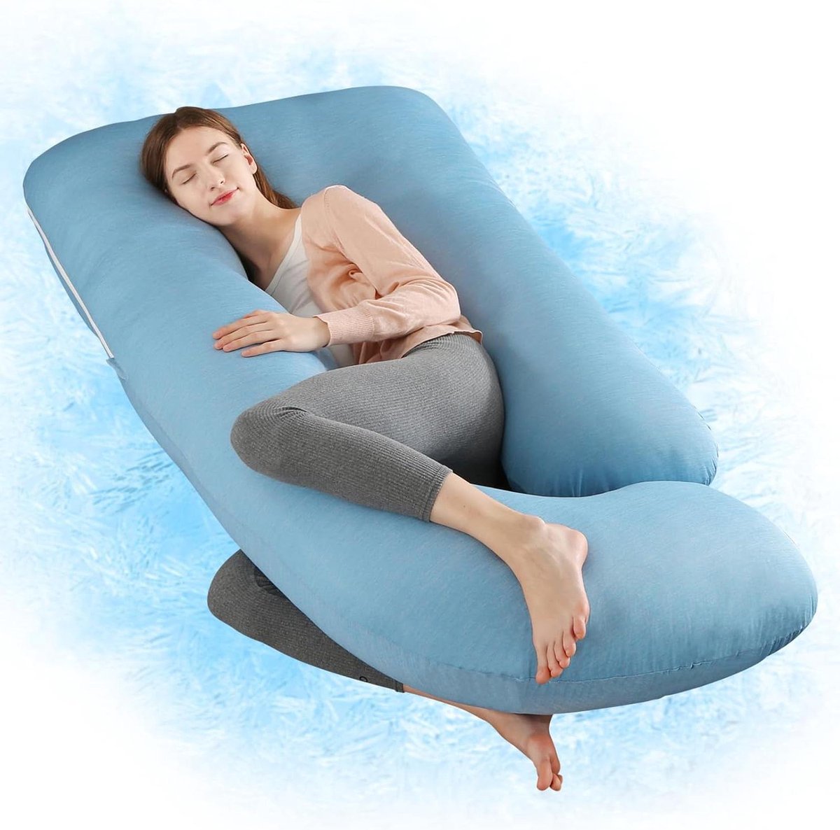 Goedkoopste Zwangerschapskussen 1524 cm afneembare fluwelen hoes J-type zijkussen rug- been- buikondersteuning comfortabele slaap zwangere vrouwen - extra lang zwangerschapskussen hoes xxl