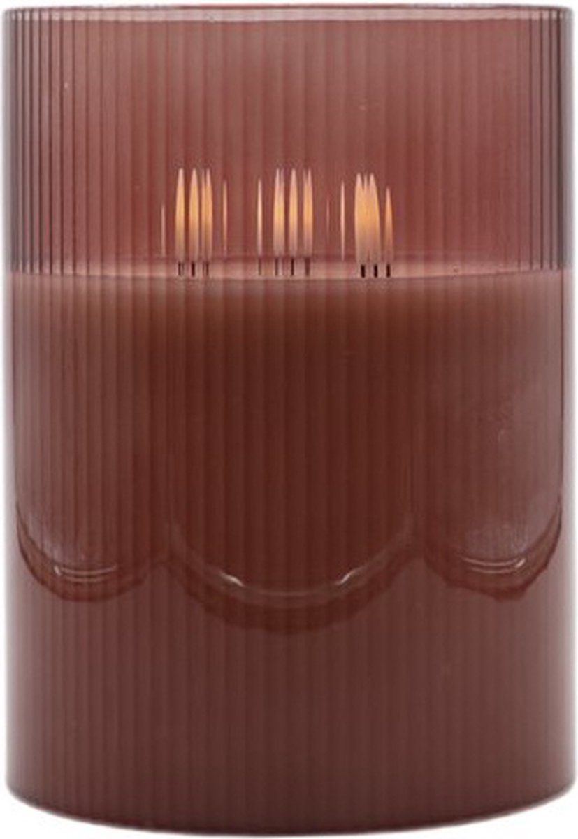 Mansion atmosphere Led sfeerlicht roodbruin 15x20cm
