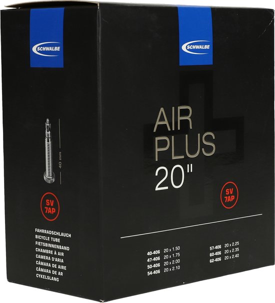 Chambre à Air Schwalbe AV 7AP Air Plus – 20 Pouces (40/62-406) – Résiste Aux Crevaisons