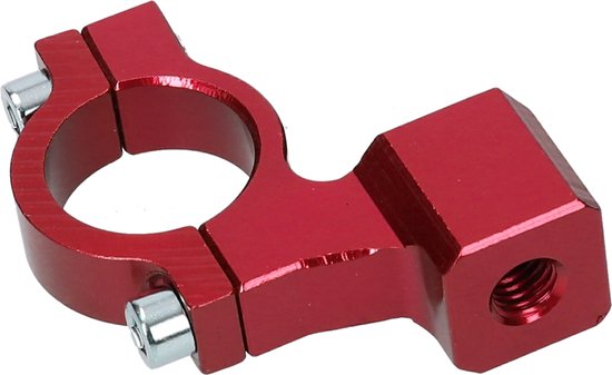 Collier support de rétroviseur Tun'R pour moto scooter alu rouge M8 pas 125 standard