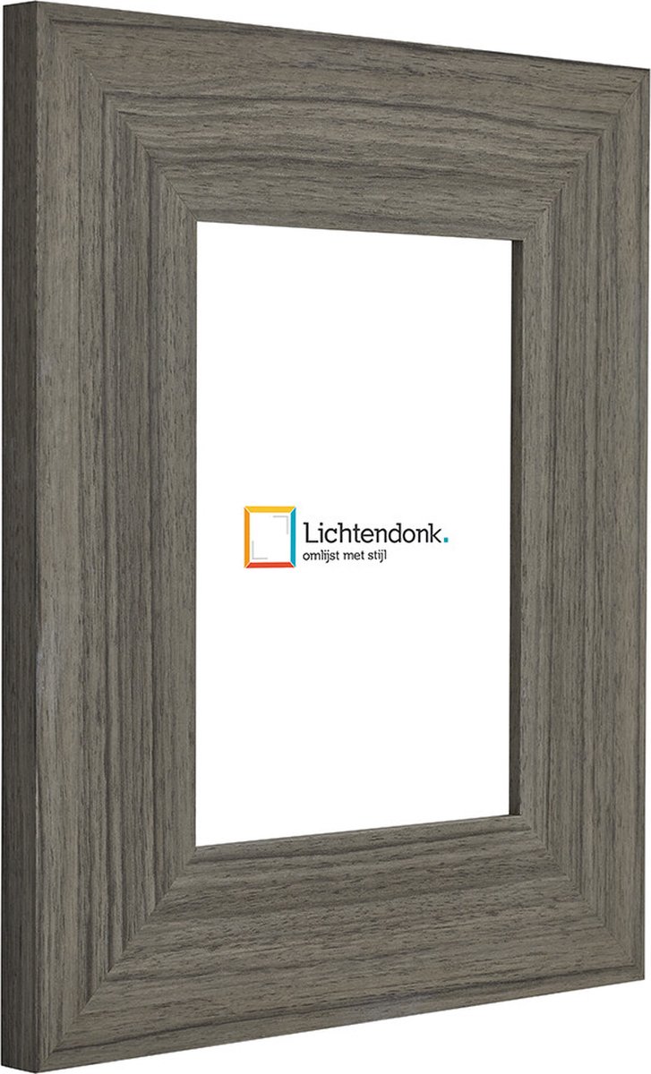 Lichtendonk Fotolijst - Grijs - 6 cm breed profiel - Fotomaat 30x45 - Helder glas - Art.nr. 10115522630452