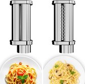 Fentic Set Spaghettisnijder en Fettuccinesnijder - Pasta Maker Geschikt voor Fentic SM-1504P en SM-1504BM - RVS Elektische Pastamachine – Fettuccine Maker - Spaghetti Maker