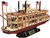 Bovista Bouwpakket Hout - Kinderen - Volwassenen - Bouwpakketten Volwassenen - Boot - Houten Puzzel - 3D - Mississippi Steamboat