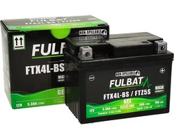Fulbat Accu Fulbat FTX4L / FTZ5S Gel SLA 12V 5Ah onderhoudsvrij (o.a Yamaha Aerox, Peugeot Vivacity 2 takt)