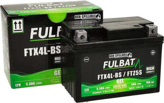 Fulbat Accu Fulbat FTX4L / FTZ5S Gel SLA 12V 5Ah onderhoudsvrij (o.a Yamaha Aerox, Peugeot Vivacity 2 takt)