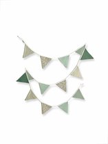LILIMAUS Vlaggenketting, 100% katoen, handgemaakte slinger, stof en mousseline, decoratie voor kinderkamer, babykamer, meisjes en jongens