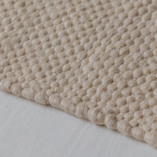 Tapis en Wool Carpet Studio - 160 x 230 cm - Tapis à poils ras pour salon et chambre - Beige