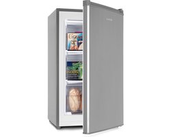 Klarstein mini-vriezer, klein en stil, vrijstaande vriezer, 64 liter kleine vriezer, diepvrieskast met ijsblokjesbakje en ijsschraper, efficiënte vriezers, compacte vriezer - voor Keuken - RVS - Verstelbaar - Freezer - Vrieskast Klein