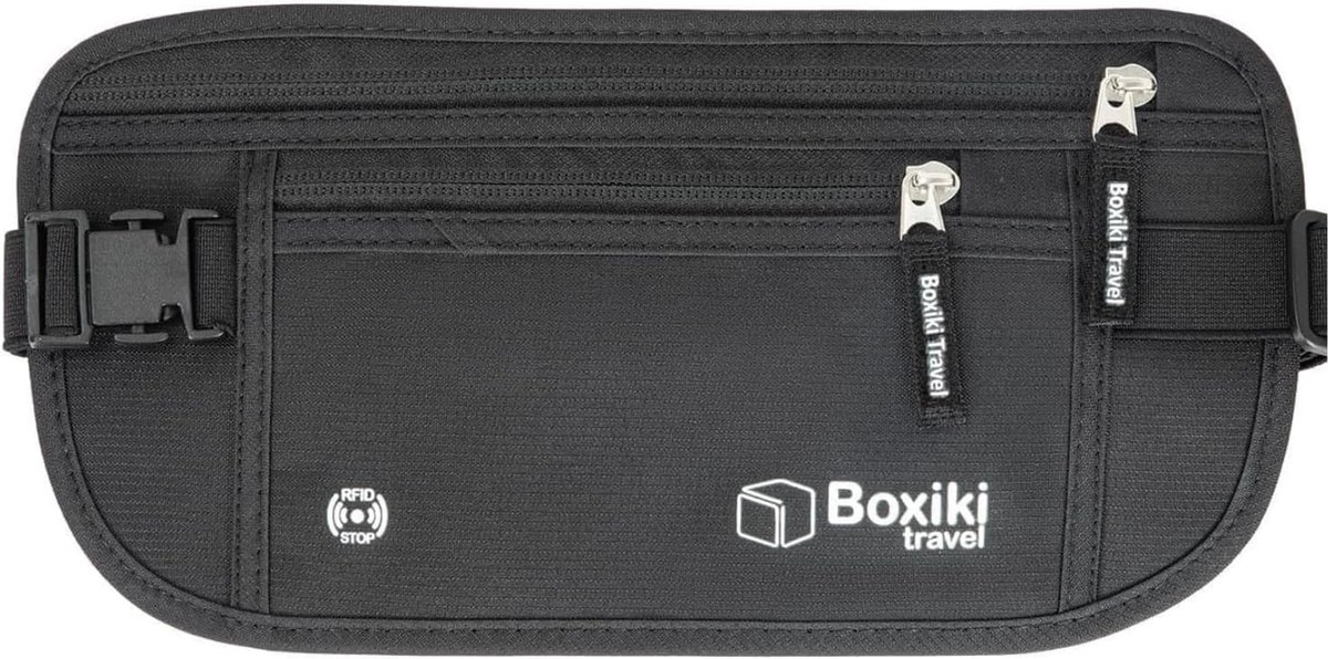 Vantamo Geldriem Voor Reizen – RFID-bescherming, Verborgen Onder Kleding, Met Vakken Voor Paspoort, Telefoon En Kaarten