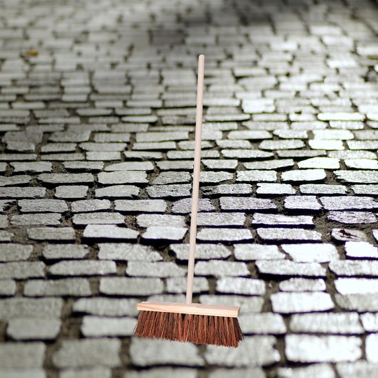 Sorex Straatbezem Natural voor buiten - Bezemkop 50 cm - met natuurvezels mix - Houten steel 120 cm van Sorex — afbeelding 3