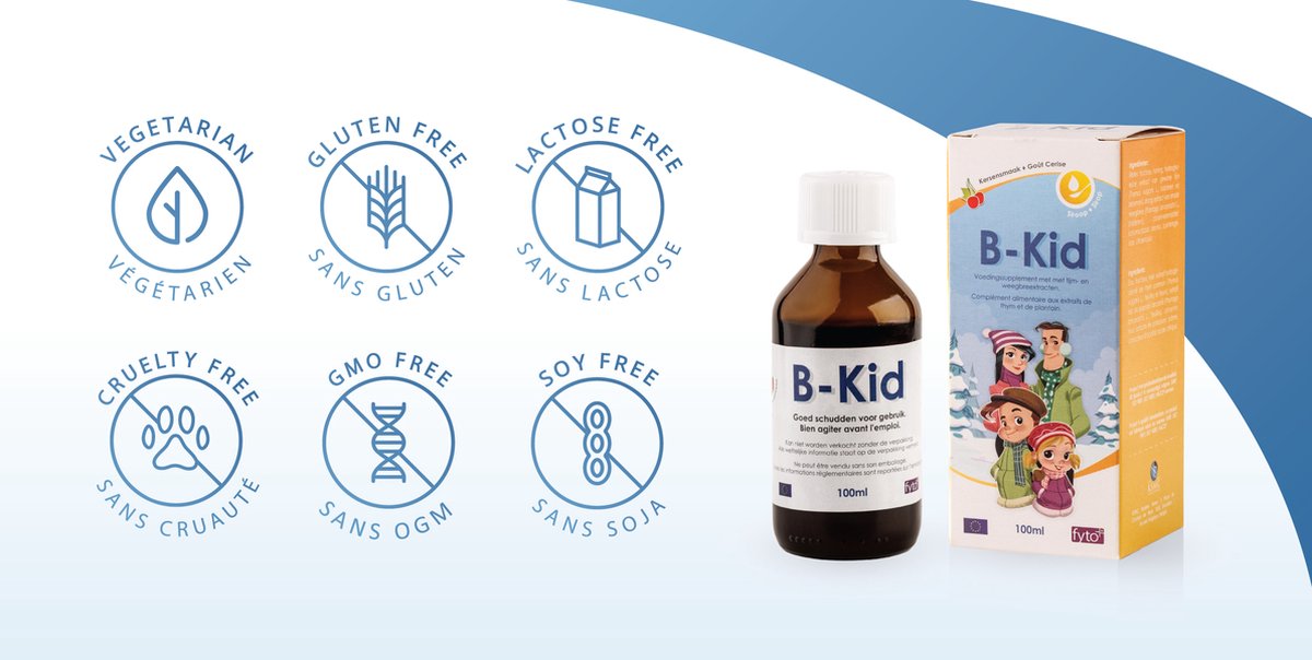Goedkoopste Bronchokid – Verzachting van Keel & Luchtwegen Kinderen | Tijm, Weegbree & Honing | Kersensmaak | Vanaf 3 Jaar | Zonder Suiker, Zonder Allergenen | FYTO Clean Label – 100 ml