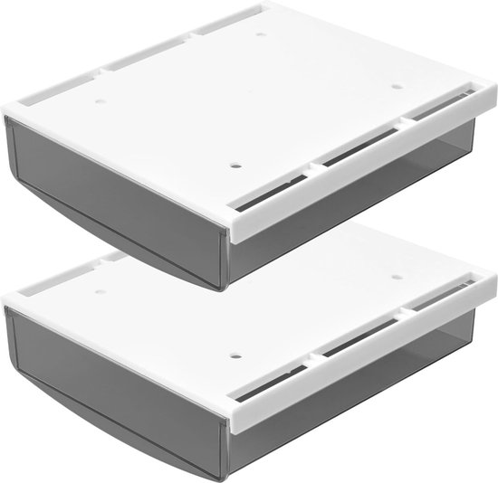 smusei Set van 2 zelfklevende laden onder bureau, metalen vlechtwerk, verborgen lade onder tafel voor documenten en papier, 33 × 31 × 9,5 cm, wit smusei Set van 2 zelfklevende laden onder bureau, metalen vlechtwerk, verborgen lade onder tafel voor documenten en papier, 33 × 31 × 9,5 cm, wit