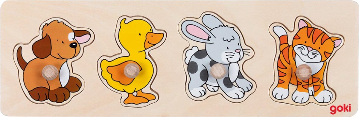 GOKI Steekpuzzel - Hond - 4 Delen - 30X10X2,4Cm - Hout - 1 Jaar — afbeelding 2