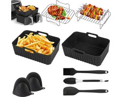 Complete Air Fryer Accessoire Set - Geschikt voor Ninja Airfryer Accessoires - Voor XXL SL400EU , AF300EU , AF400EU, AF140EU, AF500EU - Bakpapier, Bakje, Rechthoekig