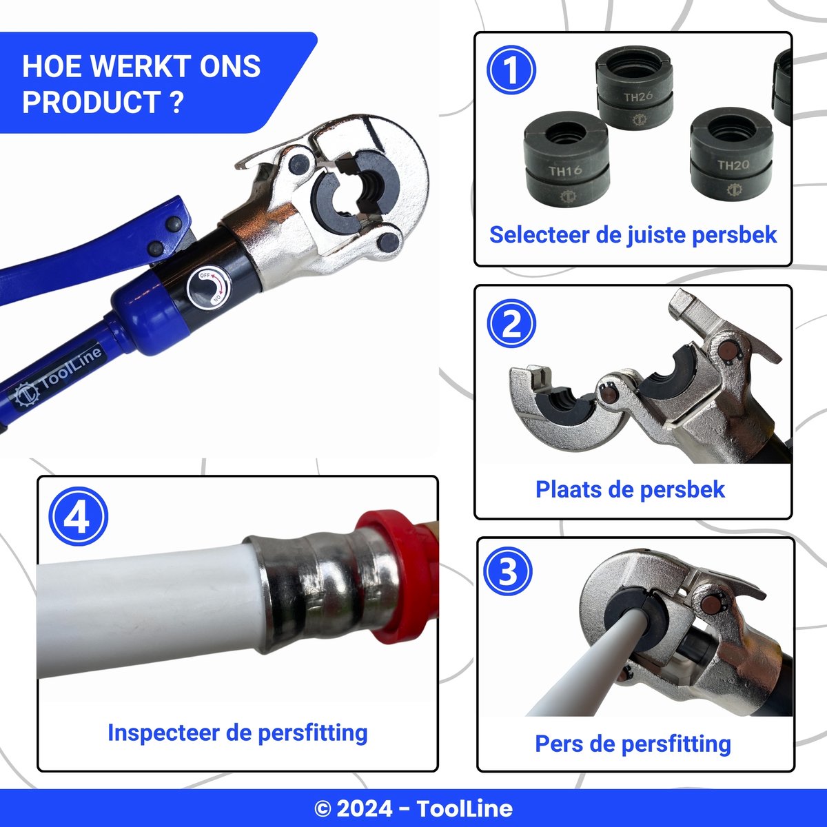 Hydraulische perstang met TH persbekken | Alupex.nl