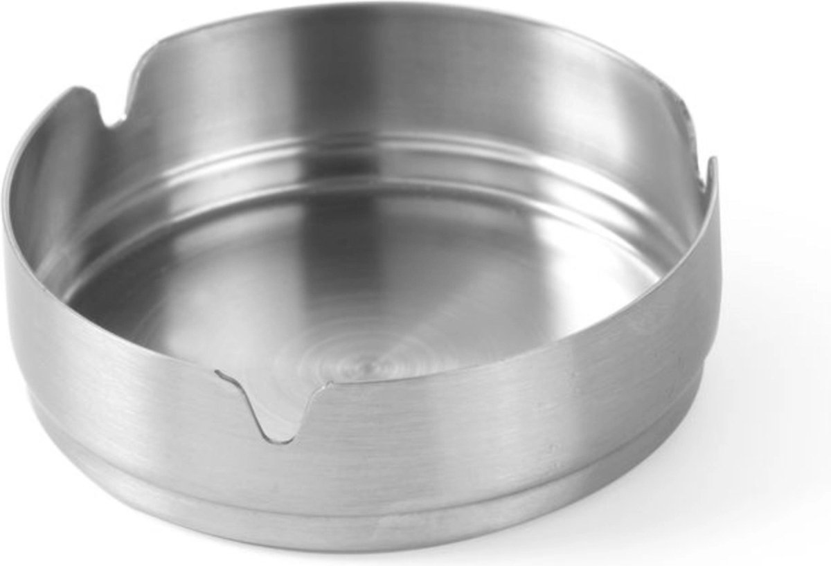 HENDI Compacte metalen asbak – roestvast staal – ⌀80x(H)30mm