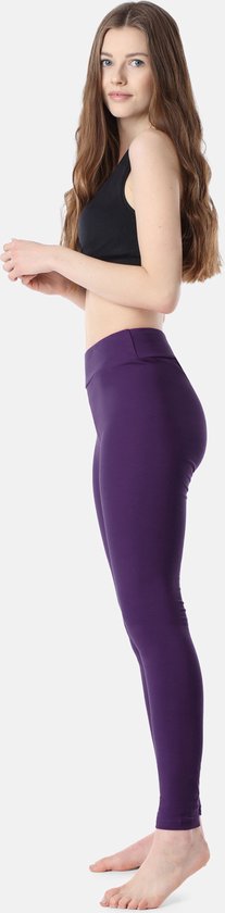 Merry Style Dames Lange Leggings - Sport - Vrijetijdsbroek - Lange - Sporbroek - van Katonen - Brede Taille - MS-MS10-429-LE - Violet - M