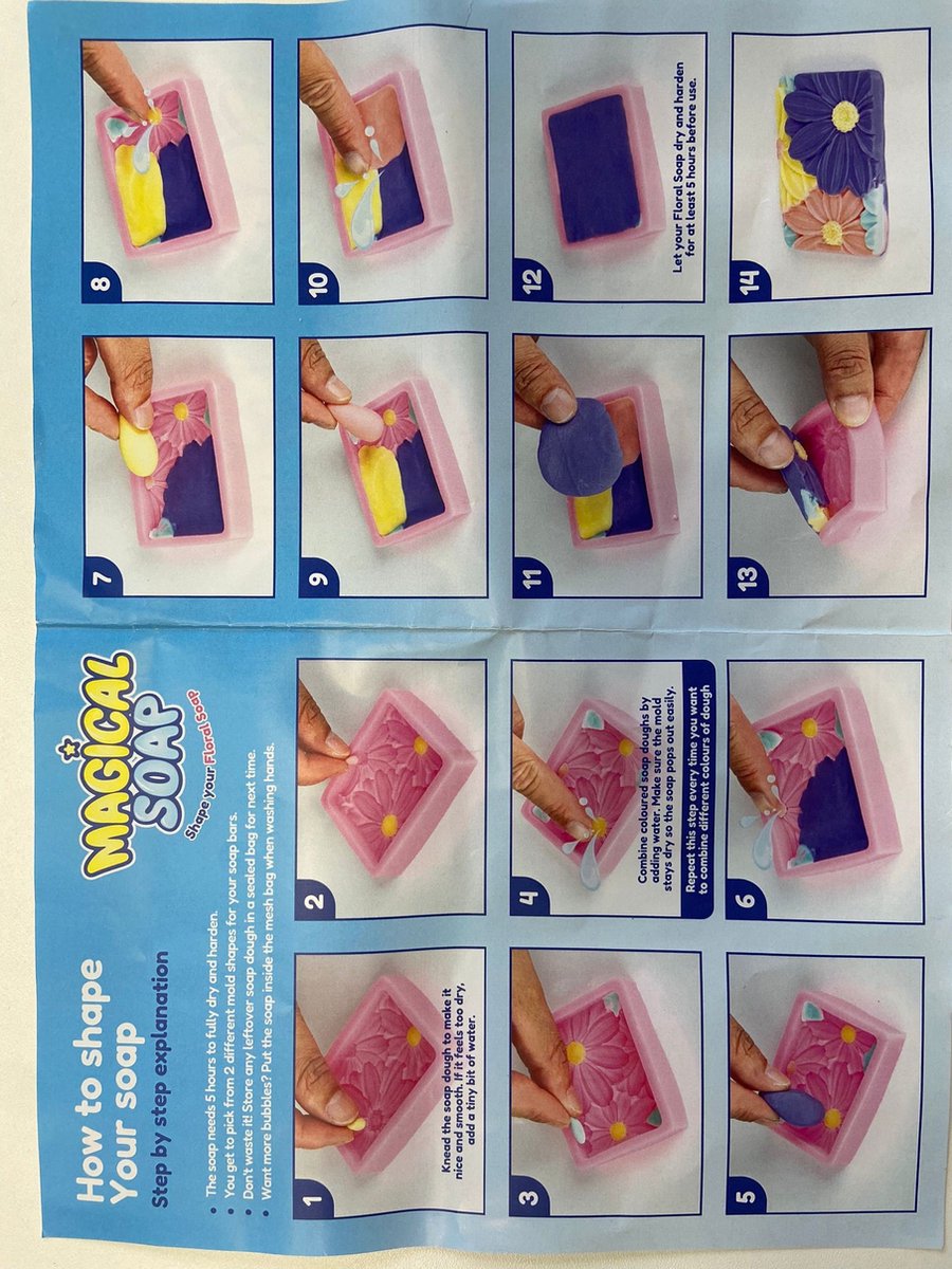 Zeep Maken Kinderen - Knutselset - Zeep Maken Inclusief 8 Kleuren Zeepklei, 2 Zeepvormen - Speelgoed Meisjes 5 jaar - Joya Creative — afbeelding 3