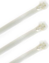Benson kabelbinders tie-wraps - loskoppelbaar - 50x stuks - wit - 7.6 x 300 mm - herbruikbare tie-ribs