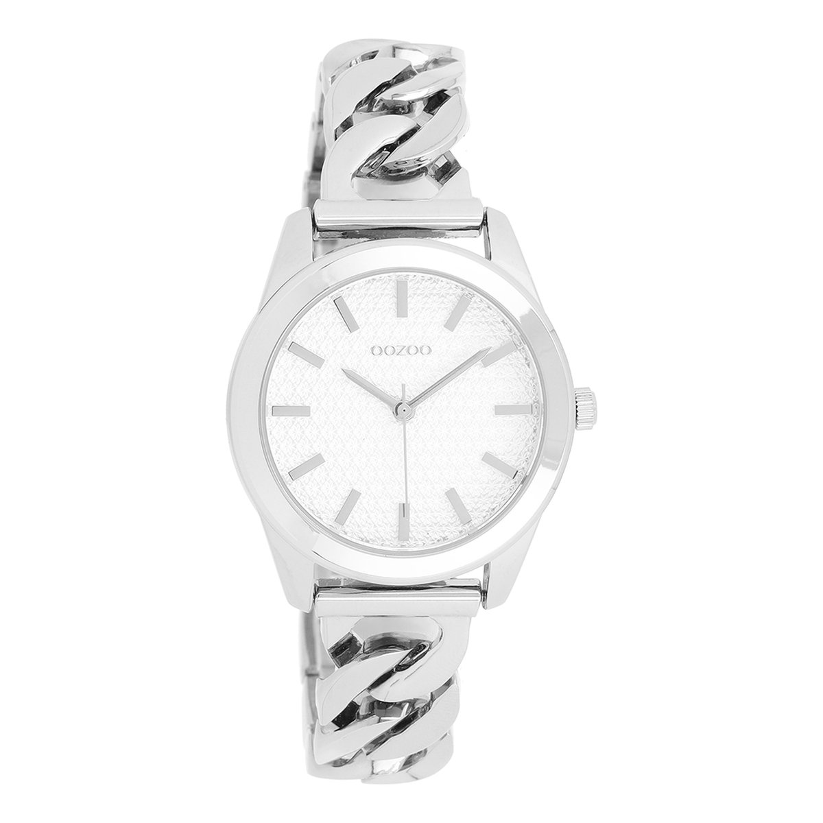 OOZOO Timepieces - Zilverkleurige horloge met zilverkleurige petit schakelarmband - C11418