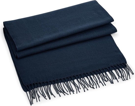 Fijn geweven sjaal navy voor volwassenen - Klassieke Beechfield sjaals oversized voor dames/heren