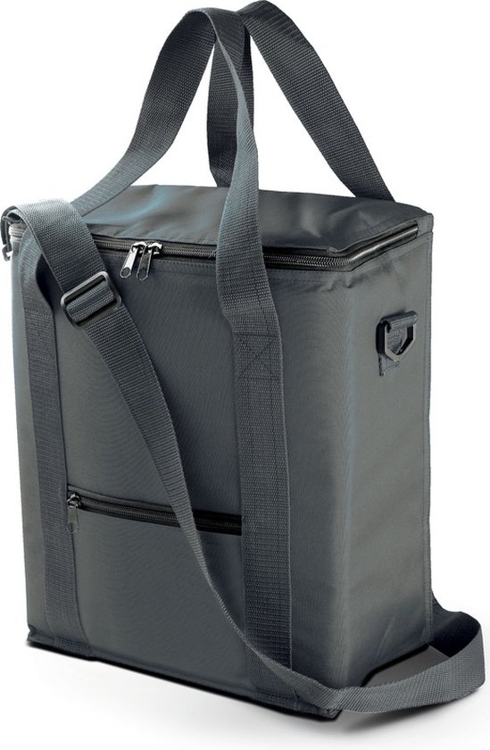 Hoge koeltas grijs voor flessen 30 x 36 cm - 18 liter - Koeltassen voor onderweg/op het strand van Genic. — afbeelding 2
