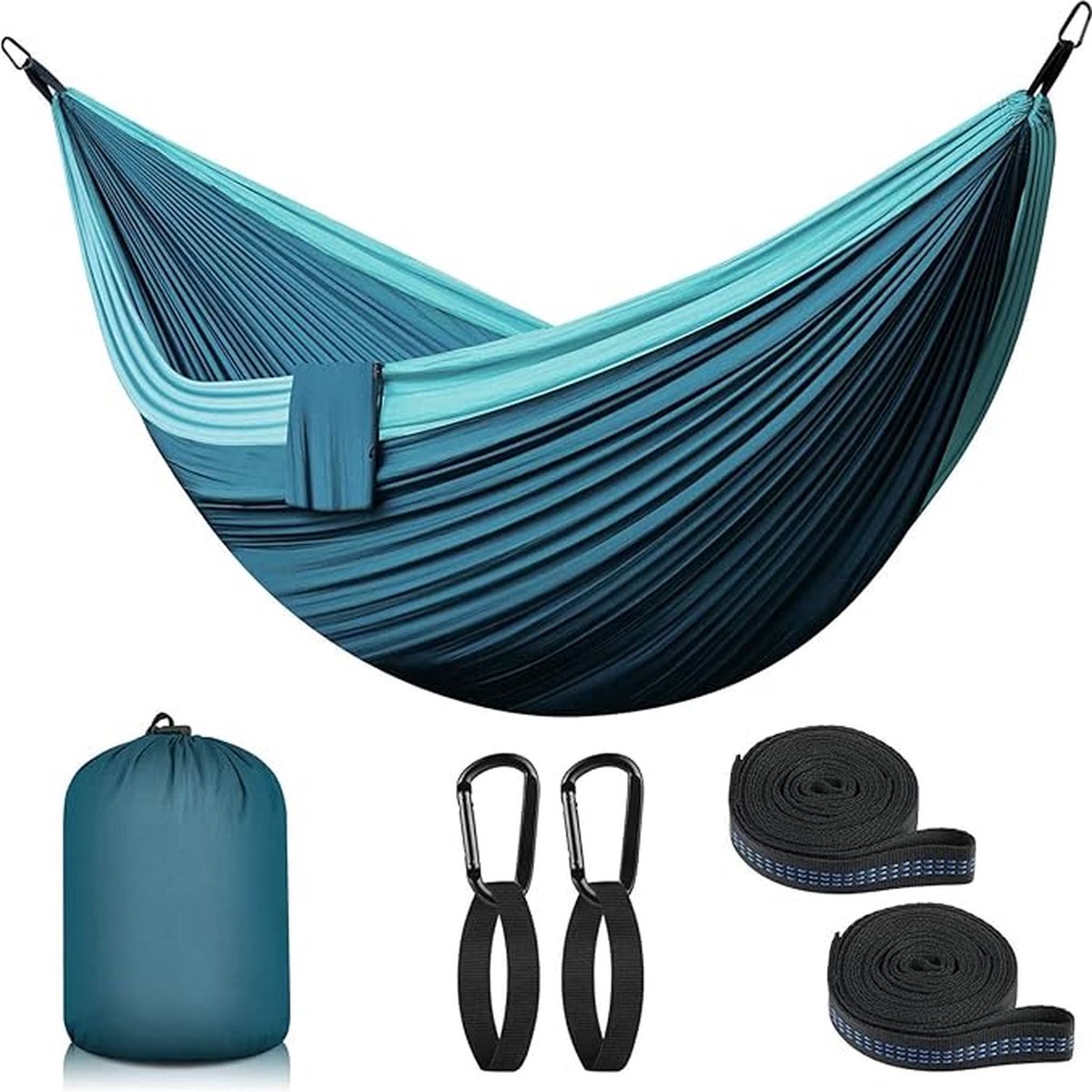 Hangmat outdoor camping hangmatten 2 personen 300 x 200 cm ultralicht draagbaar reishangmat tot 300 kg draagvermogen tuin strand dubbele hangmat parachute nylon ademend hangmat