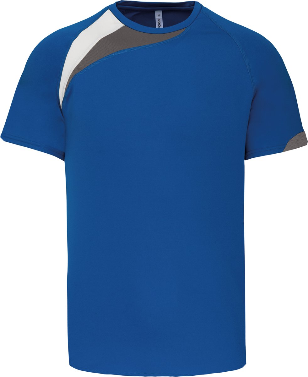 PROACT® Sportshirt korte mouwen kids PA437 - Sporty Royal Blue / White / Storm Grey - 10/12 years (10/12 ans)