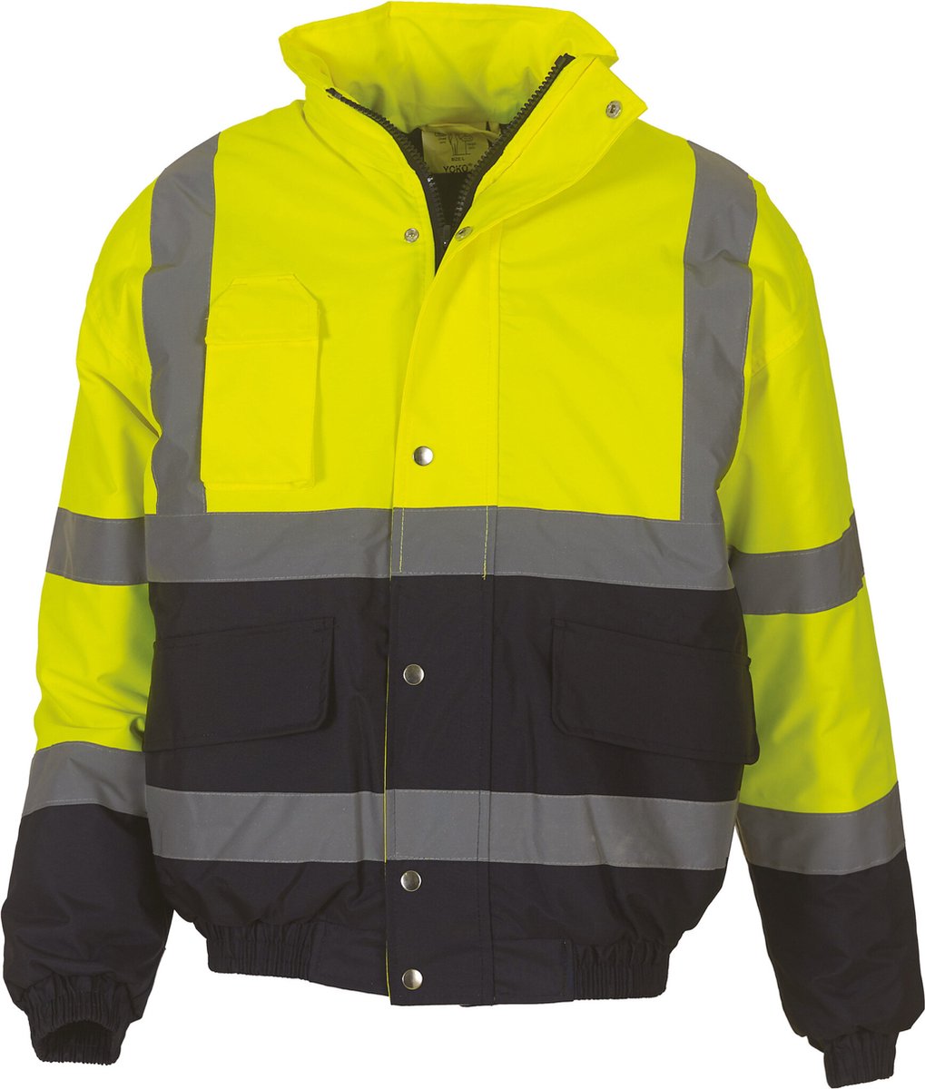 Yoko Signalisatie 2-kleurig bomberjack YHVP218 Hi Vis Marineblauw