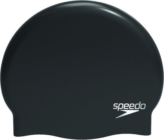 Zwarte Speedo badmuts met logo.