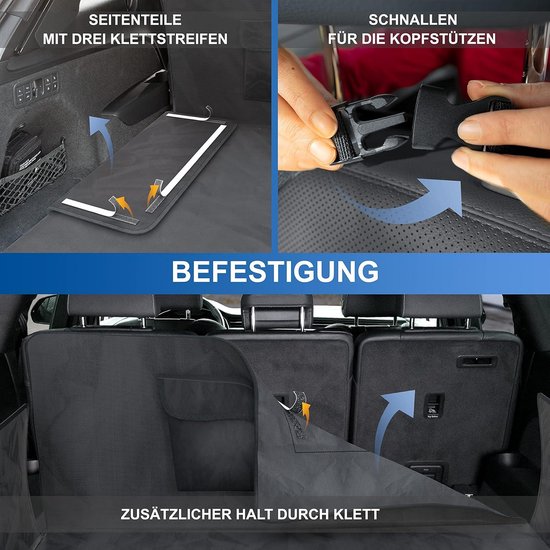 BYZESTY Kofferbakbeschermer Voor Honden – 170x155 Cm, 600D Oxford, Waterdicht, Antislip, Met Zijflappen, Geschikt Voor SUV, Stationwagen, Bestelauto – Wasbaar