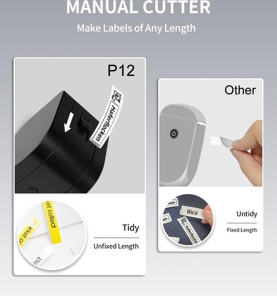 MakeID Bluetooth labelprinter, draagbare miniprinter, printer voor thermische etiketten - Compatibel met iOS en Android - Voor het printen van labels thuis en op kantoor - Blauw