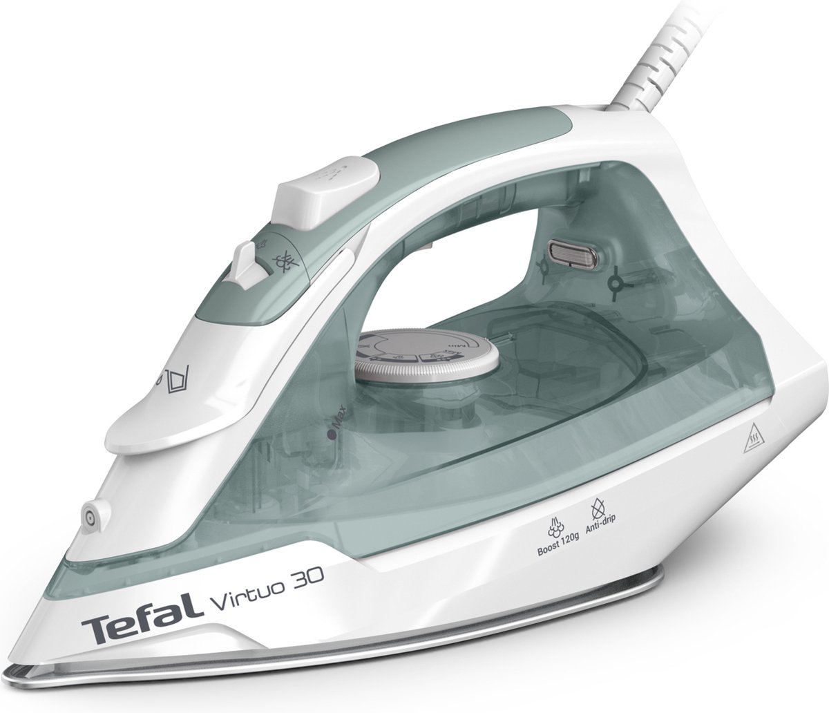 Tefal Virtuo 30 FV2C42 - Stoomstrijkijzer - 27 g/min Stoomafgifte - 120 g/min Stoomboost - Anti-Kalk - Compact - 2000W