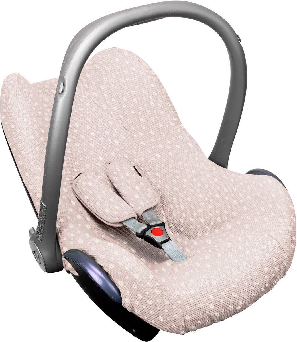 Maxi Cosi hoes Pebble Cabriofix Citi - Autostoelhoes Groep 0 - Zacht Katoen - Met Waterdichte Voering ter Bescherming van je Autostoel - Perfecte Pasvorm - Combineer met de Bijpassende Ukje Zonnekap Voetenzak en Gordelbeschermer - Daisy wafeltje – foto 4
