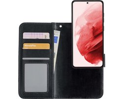 Hoesje - 2 in 1 - Geschikt voor Samsung Galaxy S21 - Met Uitneembare Hard Cover - Bookcase - Wallet Case - Met Pasjeshouder - Book Case - Uitneembaar - Pashouder - Kunstleer - Zwart